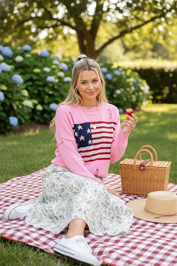 Distressed USA Americana Sweater 2