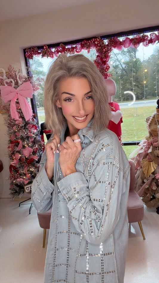 Rhinestone Denim Shirt