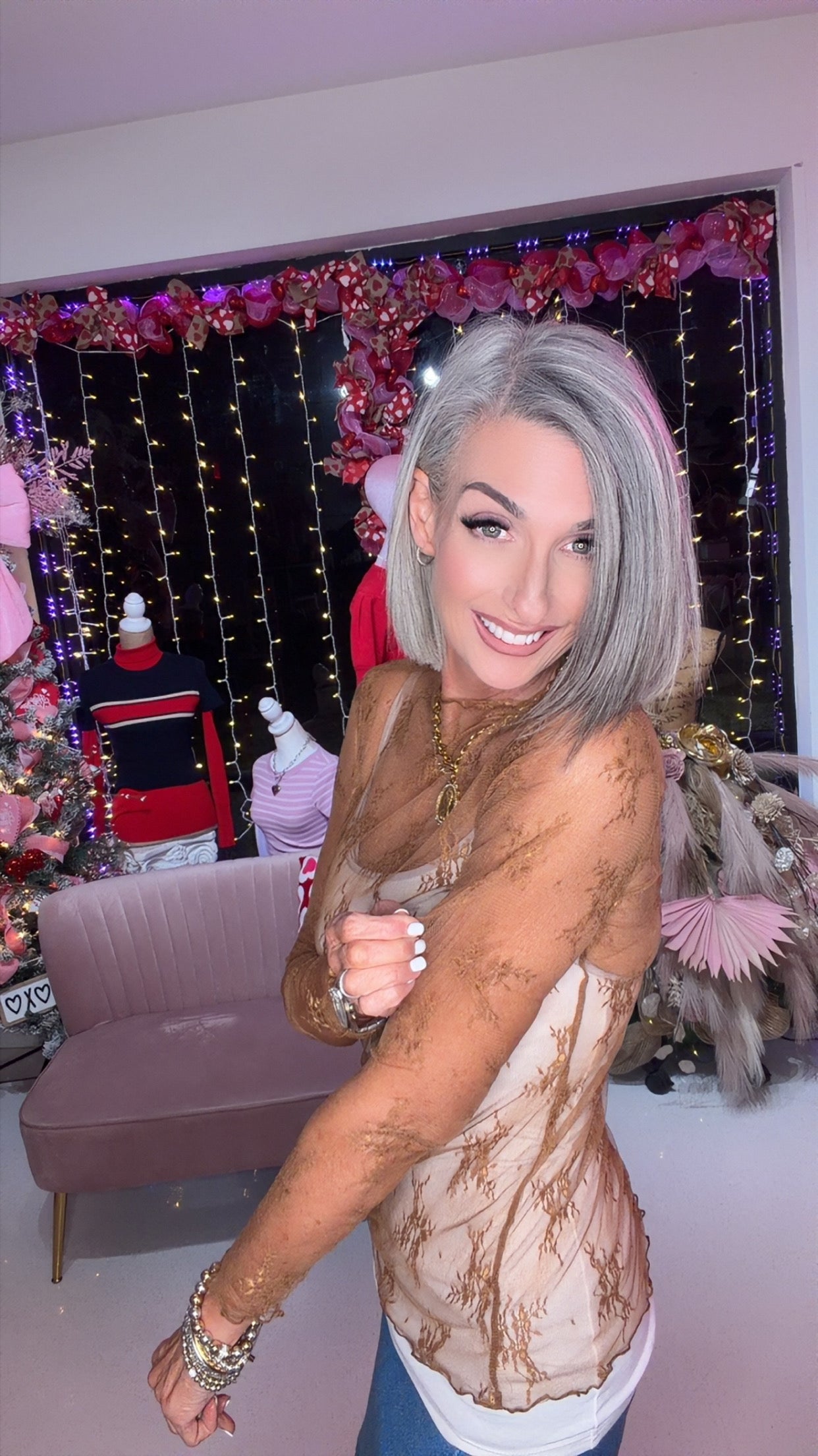 Black Western Rodeo Printed Mock Neck Long Sleeve Mesh Top