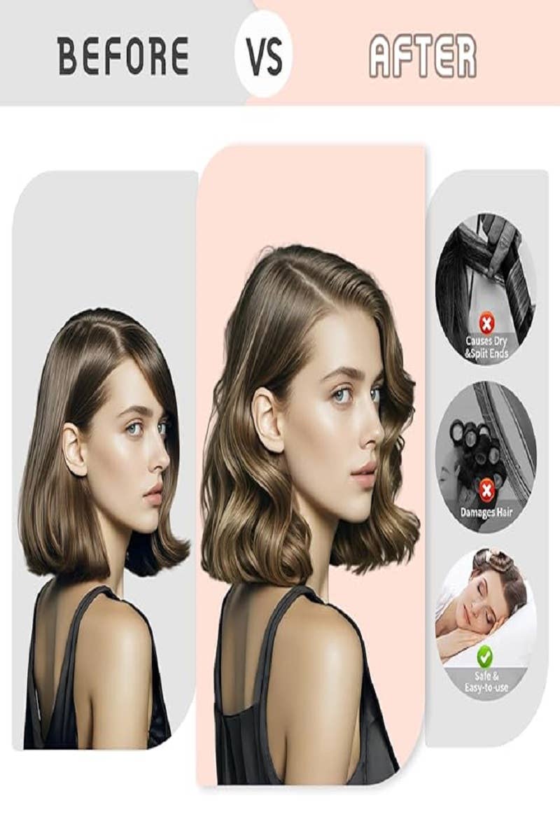 Satin Heatless Hair Curler Curling Flexi Rods Pack