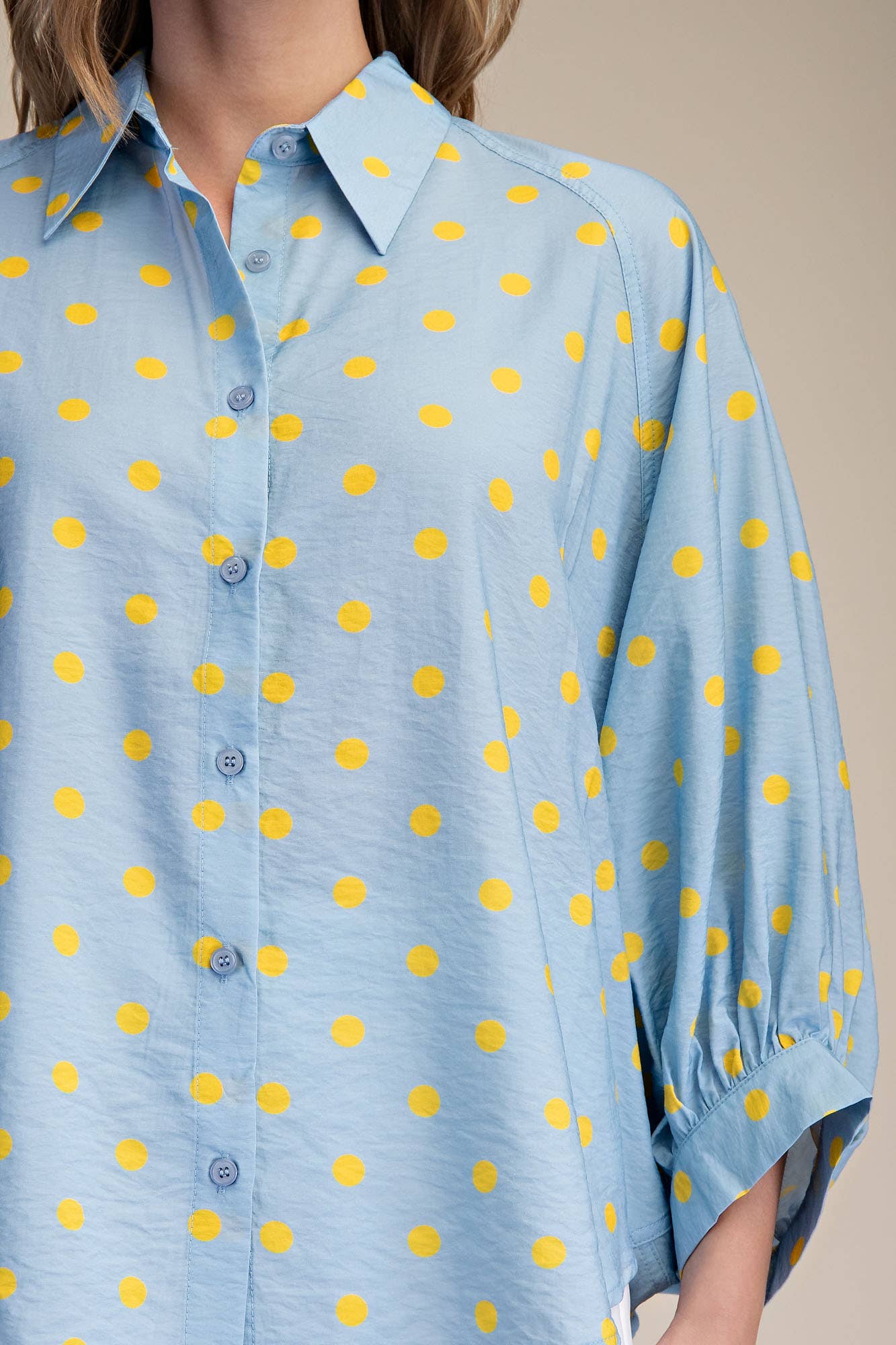 Button Front Polka Dot Shirt