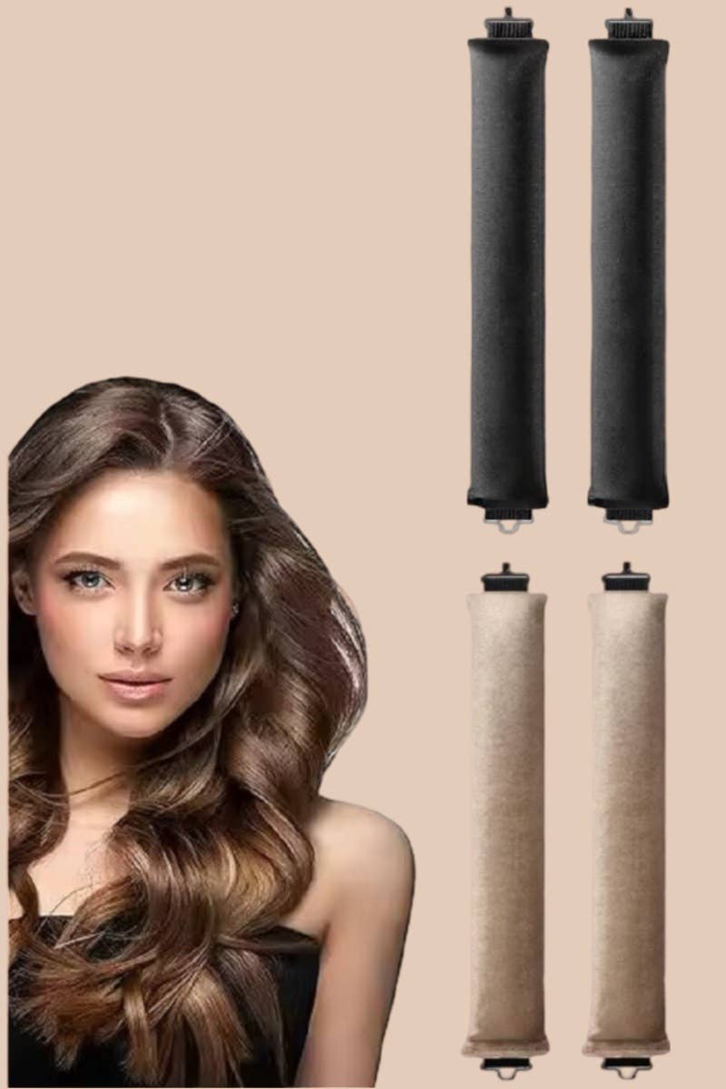 Satin Heatless Hair Curler Curling Flexi Rods Pack