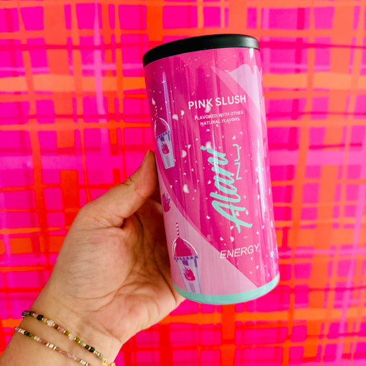 Slim Can Cooler, Pink Energy Drink