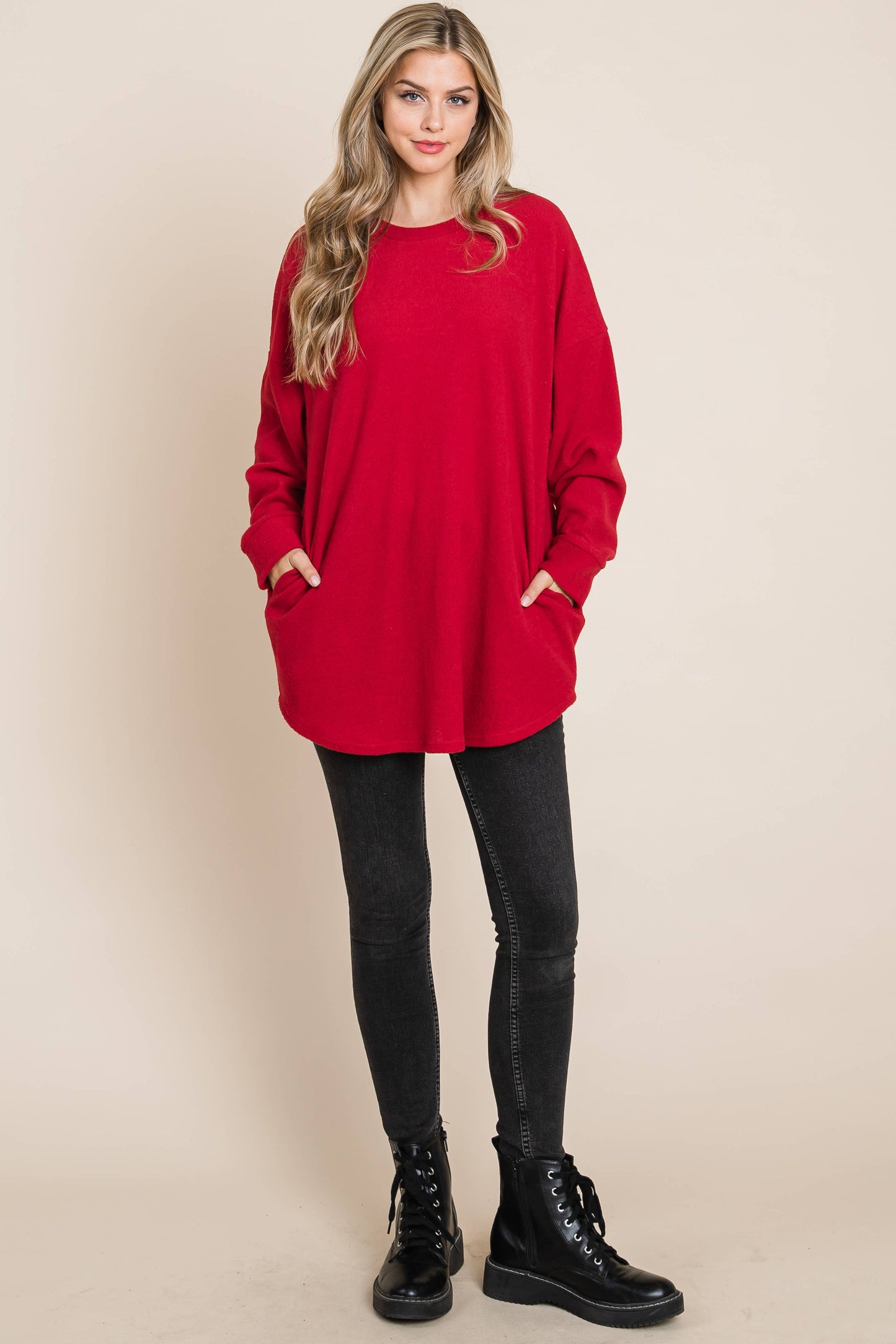 SOFT COZY KNIT LONG-SLEEVE TOP
