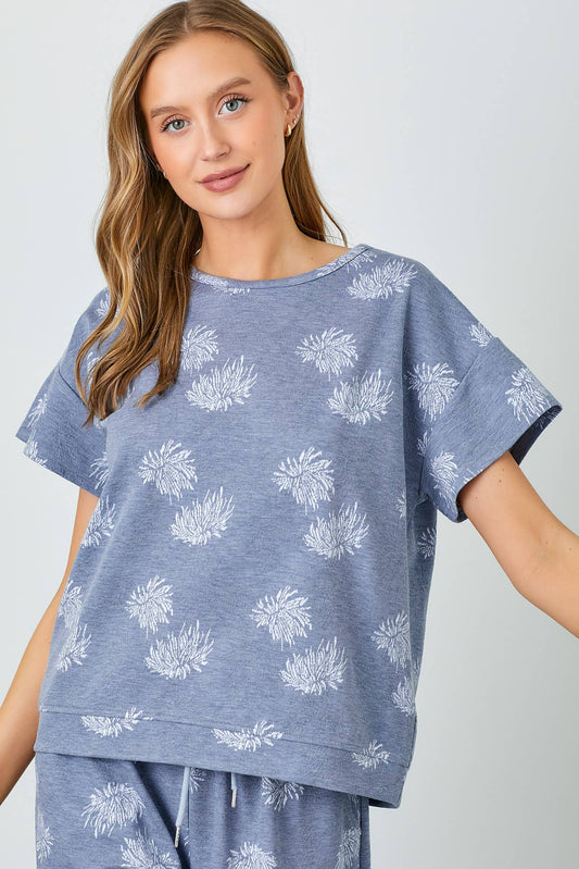JAQUARD KNIT LOOSE FIT TOP and pants