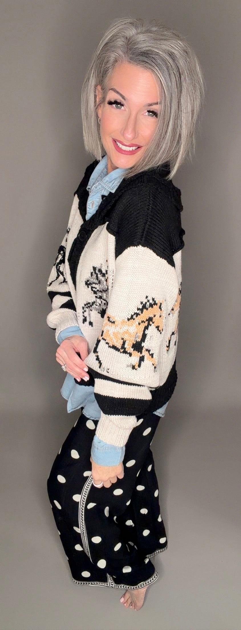 Sweater with Horse Print