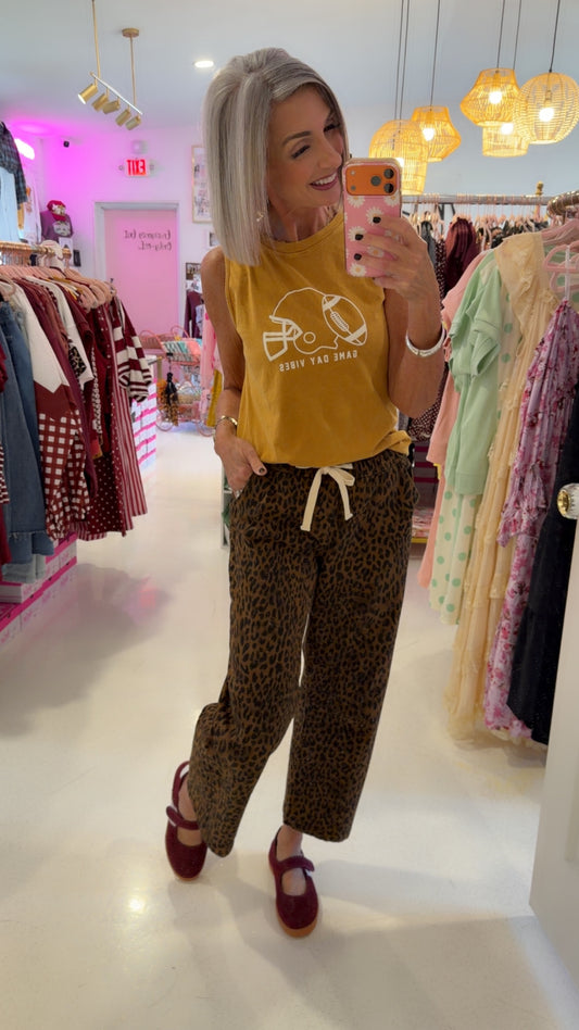 Leopard Lounge Wide-Leg Pants