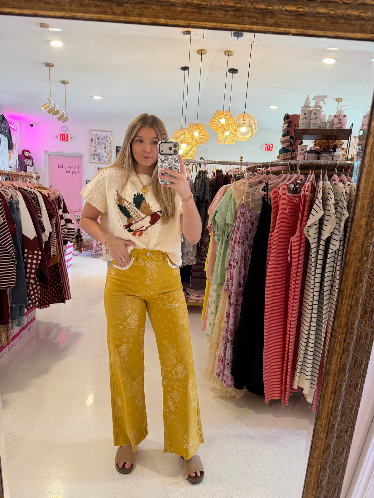 Poppy & Pine Mustard Bandana Pants