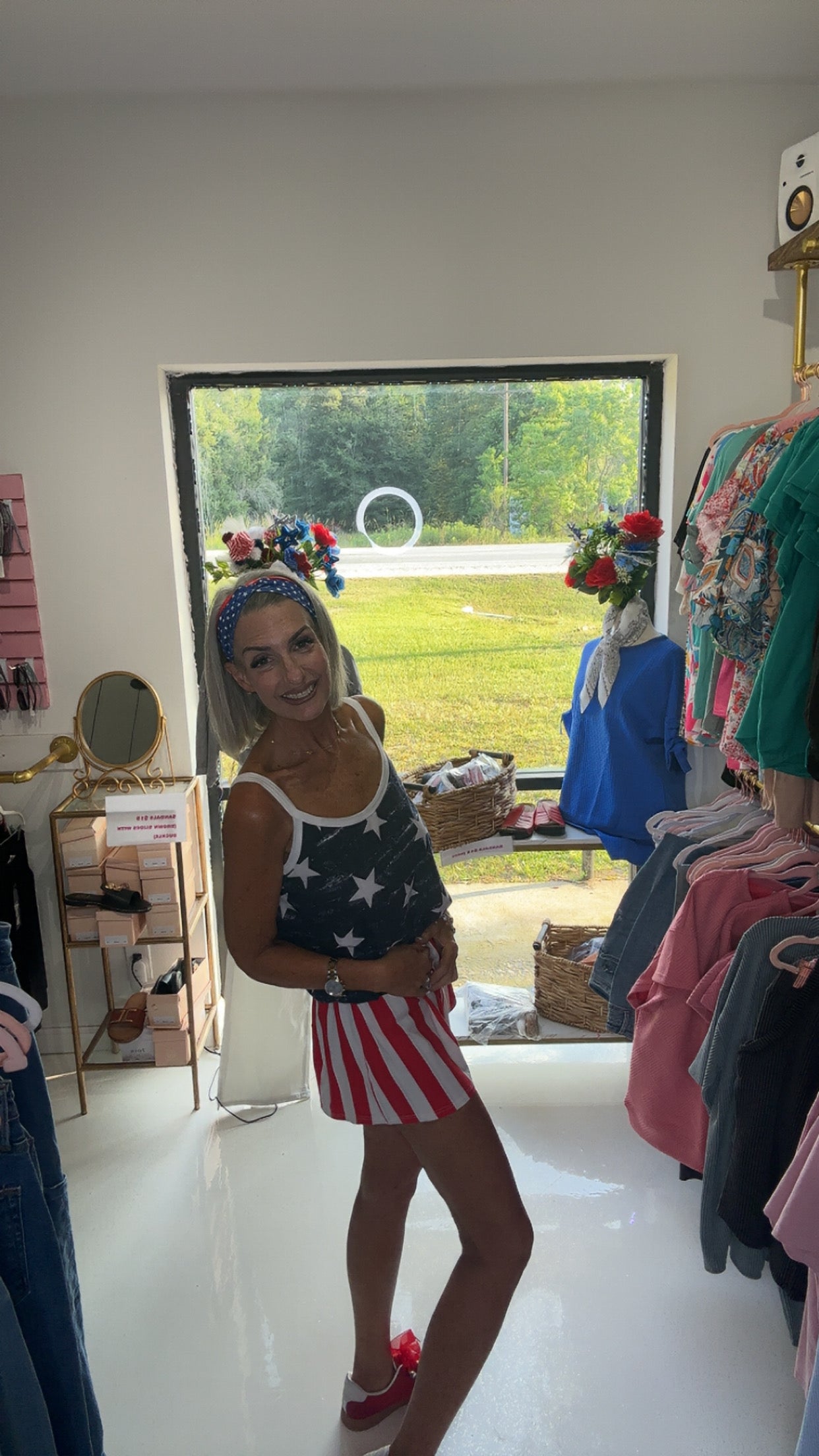 AMERICAN FLAG AND INDEPENDENCE DAY ROMPER