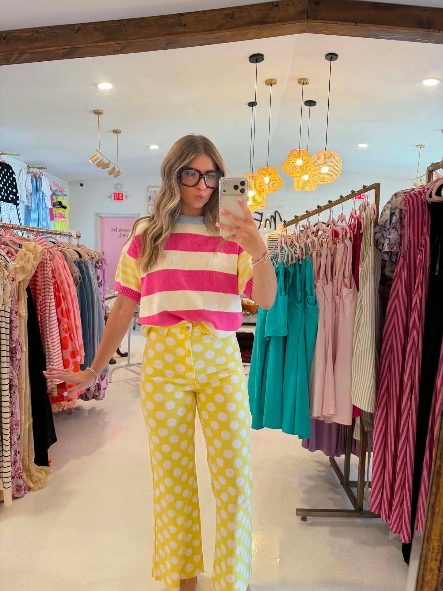 Poppy & Pine Daisy Dot Denim