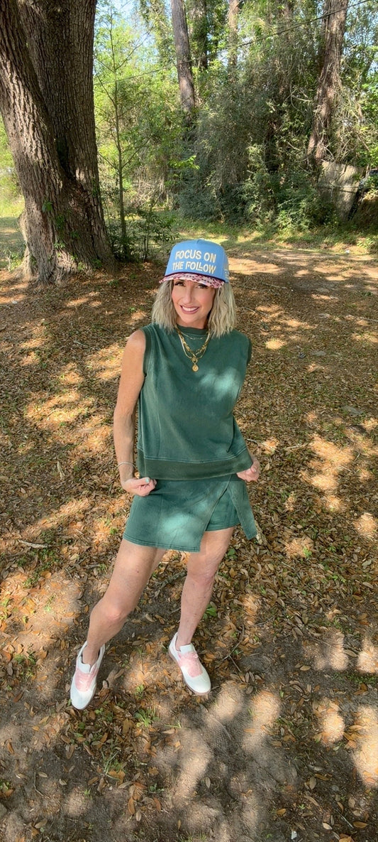 Sleeveless Top and Short Skirt Two Piece Set