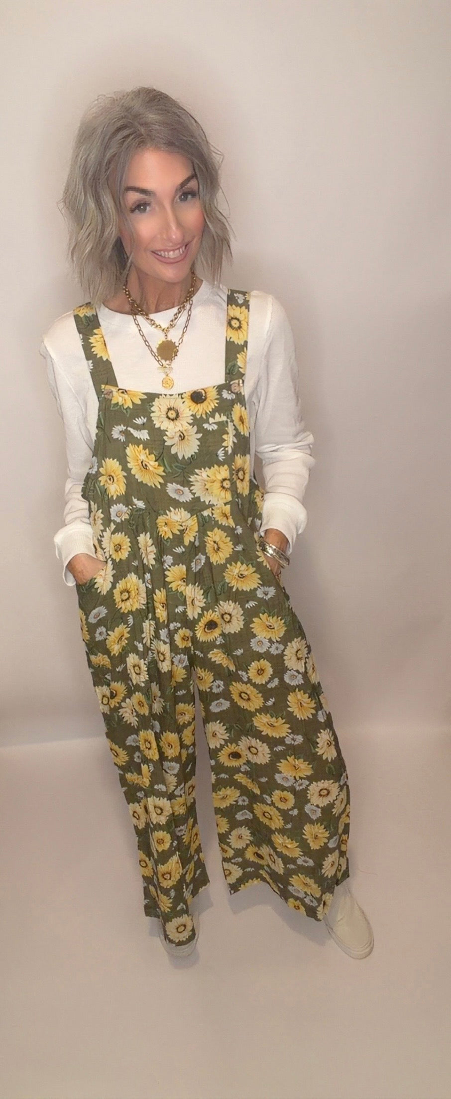 Flower Print Overall