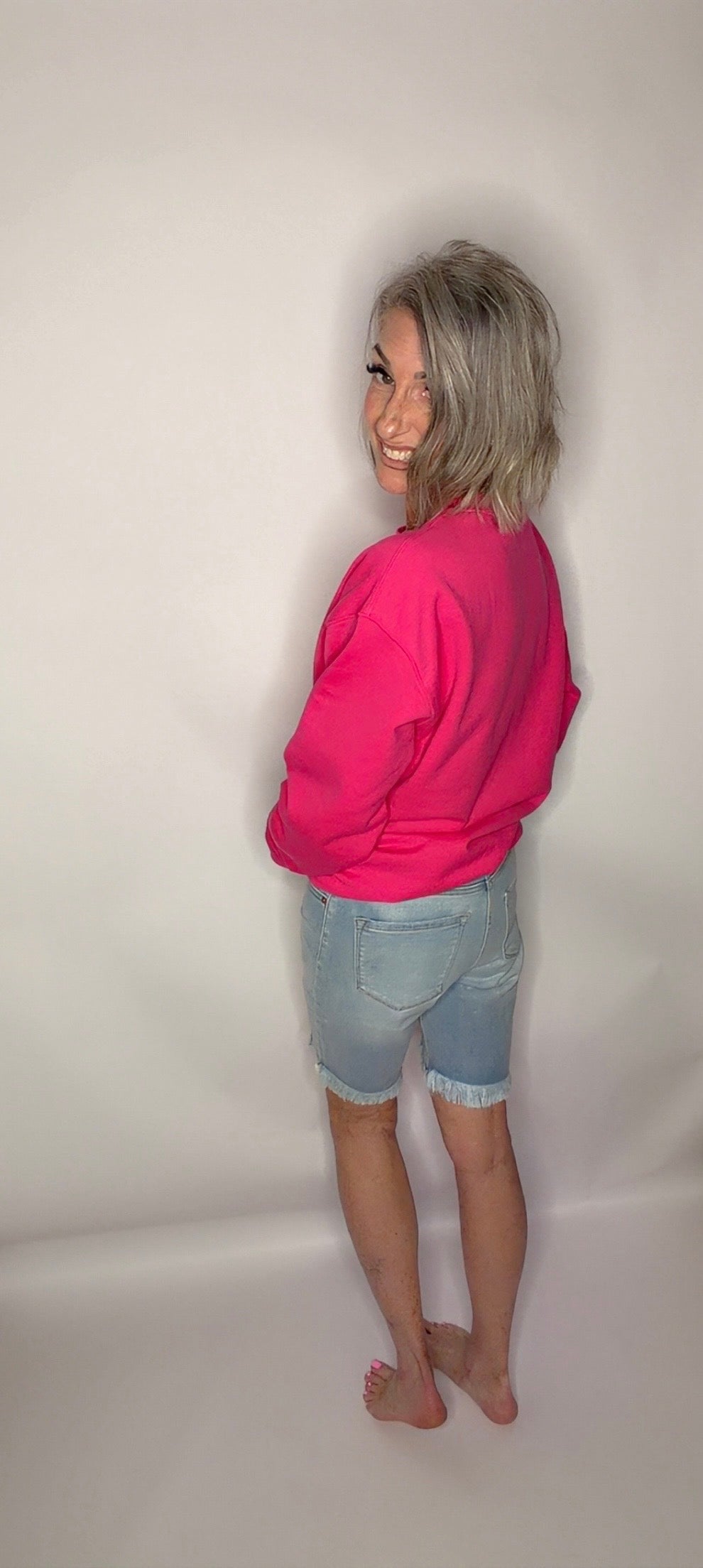 HIGH RISE BERMUDA JEANS