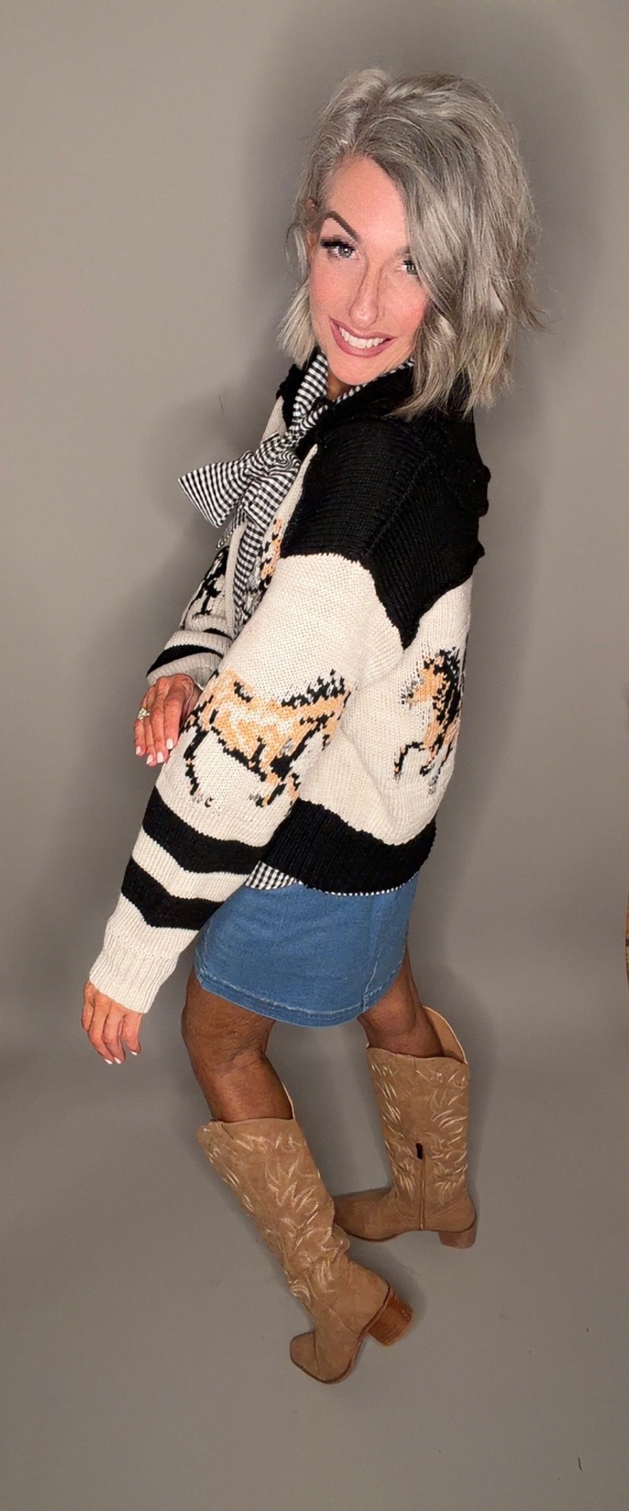 Sweater with Horse Print