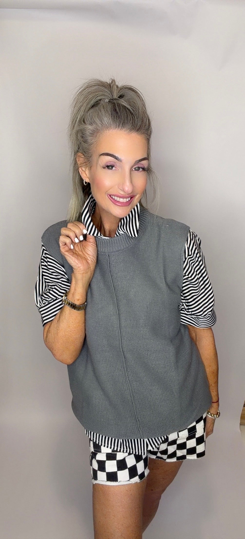 Oversized Short Sleeve Button Down Shirt