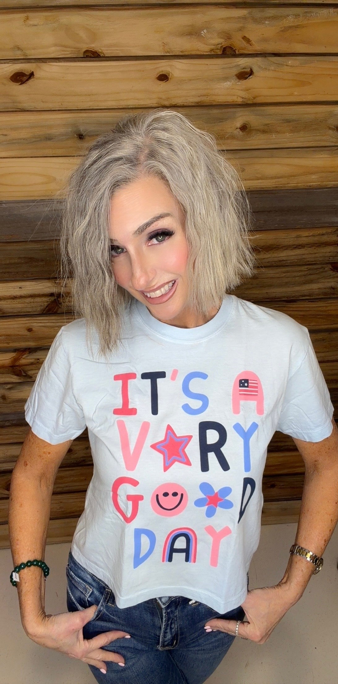 It's A Very Good Day Crop Tee