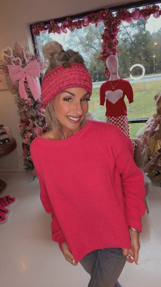 Solid Color Knit Sweater