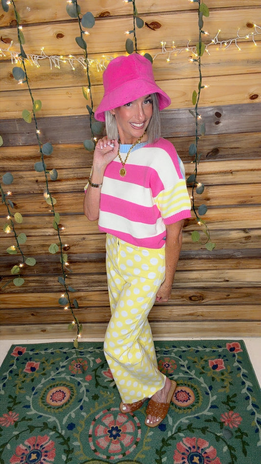 FEEL-GOOD PLAYFUL MULTI STRIPE EASY EVERYDAY COTTON SWEATER