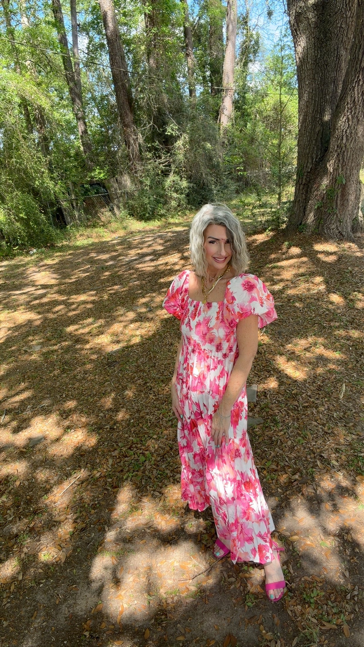 Elegant Off-Shoulder Floral Puffy Sleeve Bubble Dress