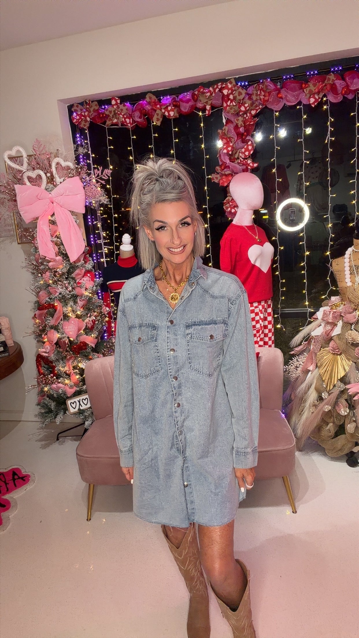 Beau Blue Chest Pocket Raw Hem Denim Loose Shirt Dress-   Light wash and dark wash (both pictured)