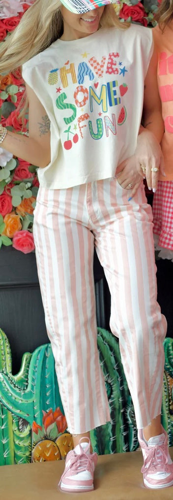 Poppy & Pine pink stripe barrel