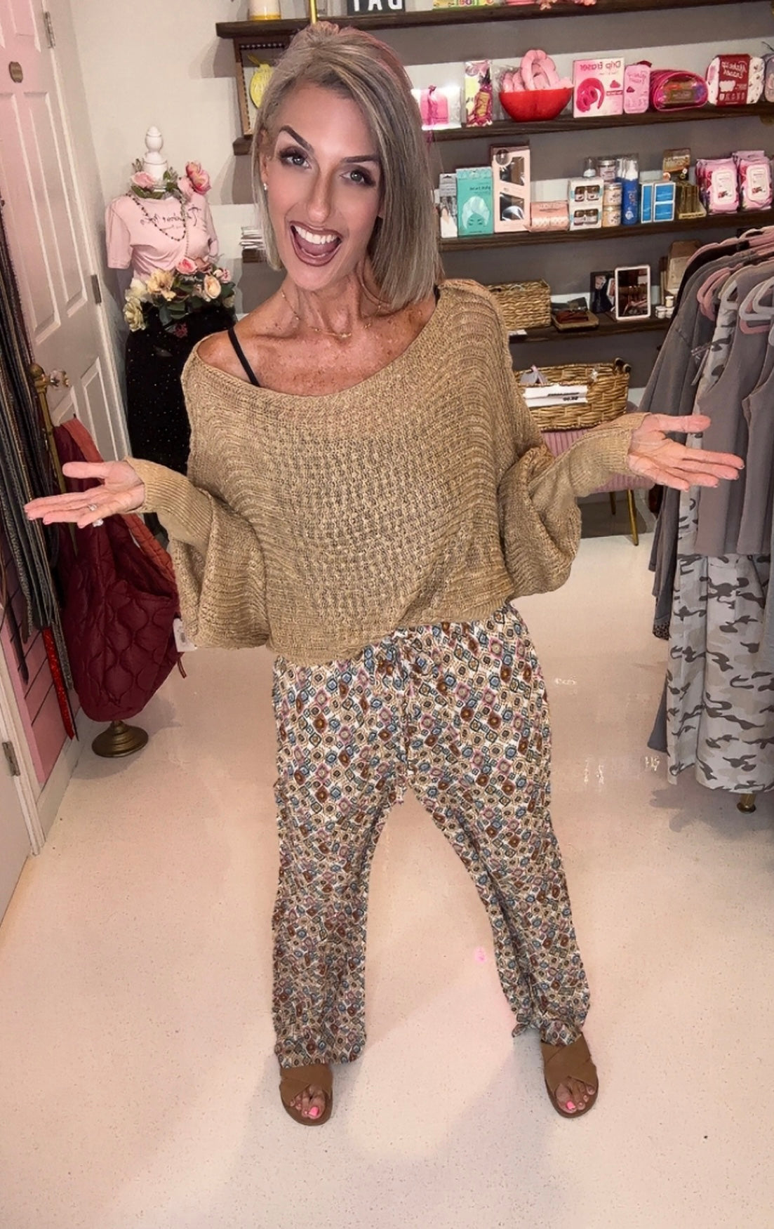 Lightweight print pants