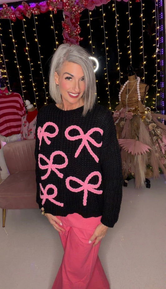 Sugarplum Bow Knit Sweater