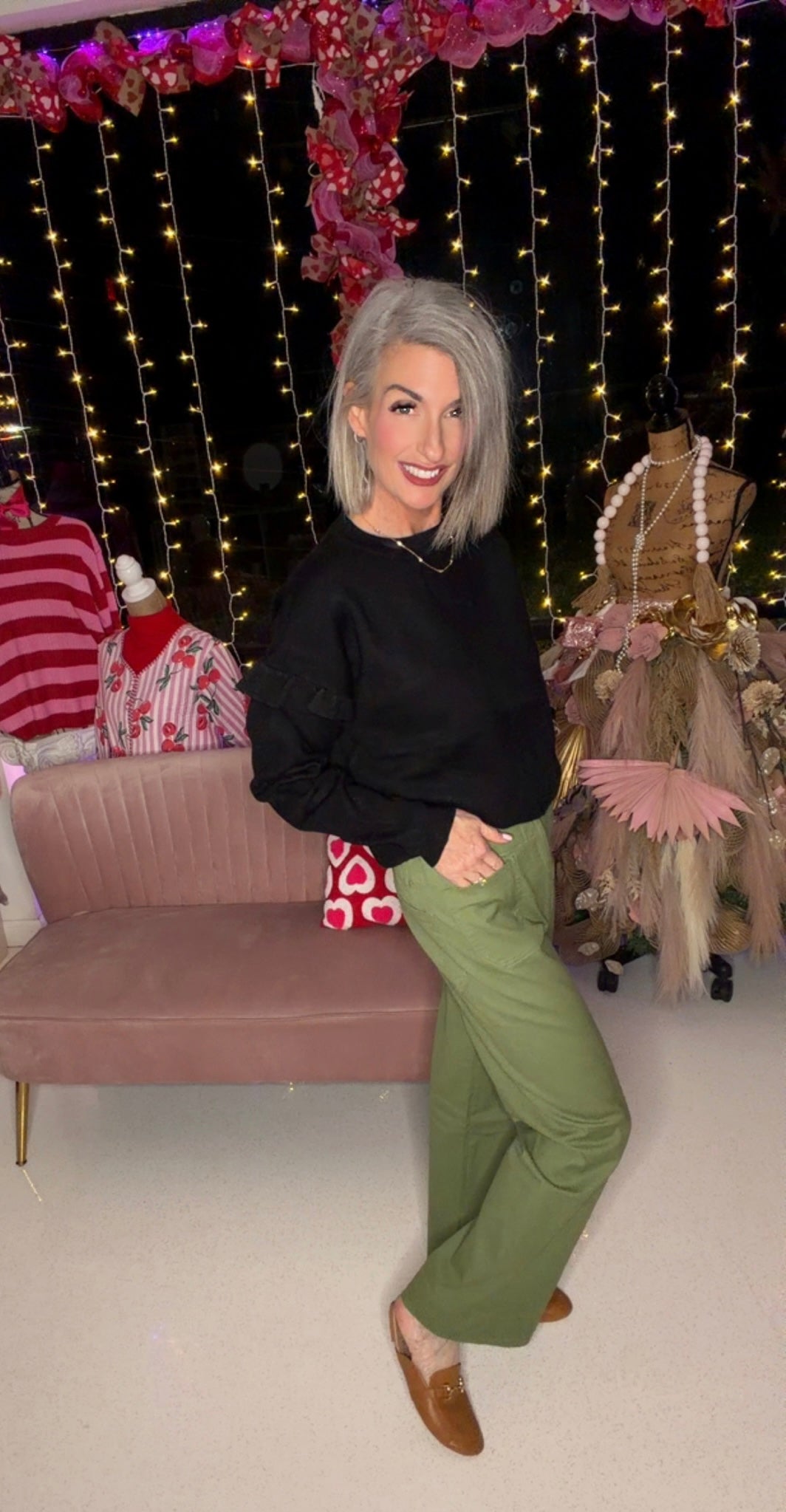 HIGH WAIST CROPPED WIDE LEG PANTS