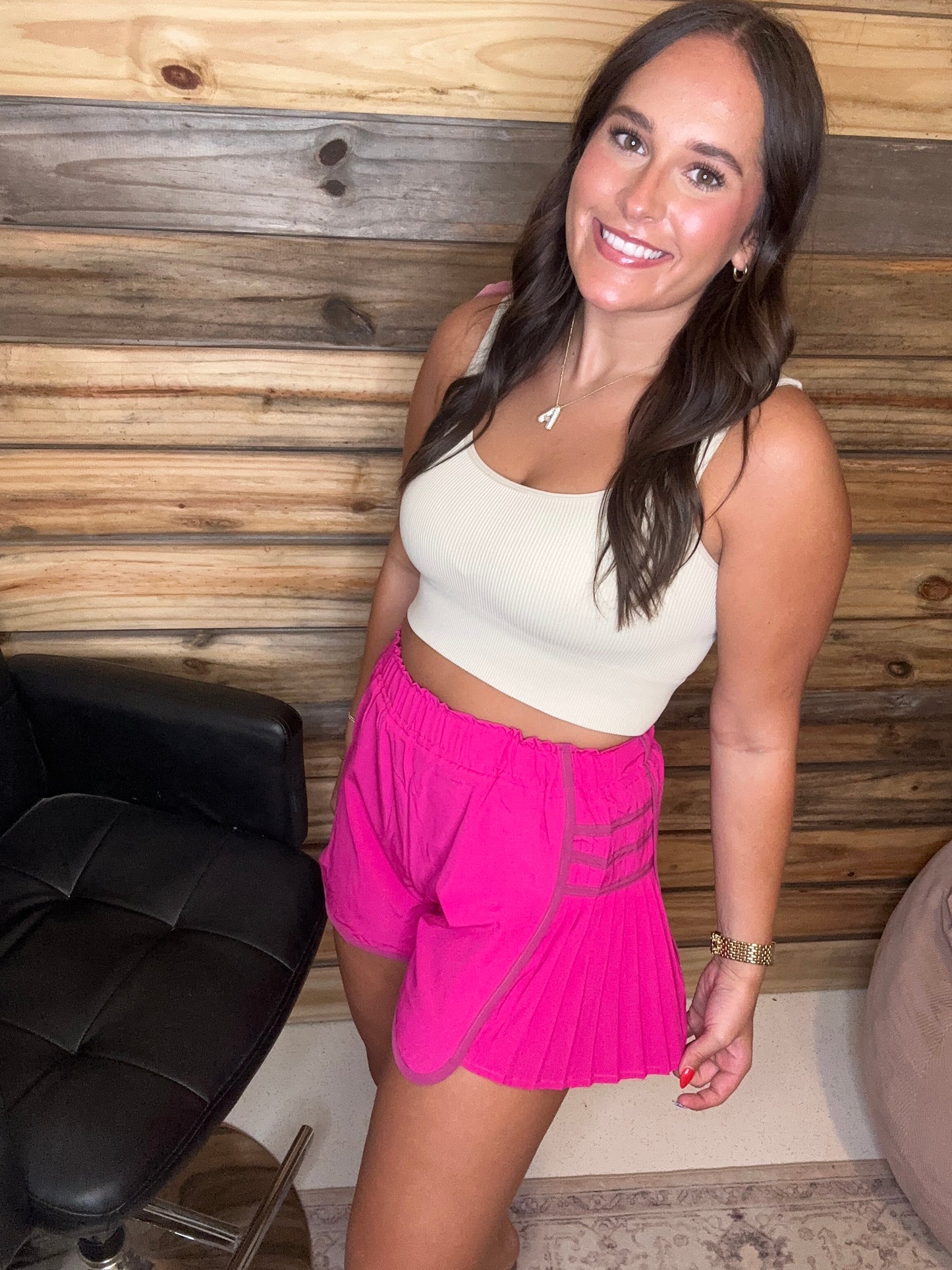 Side Pleated Detail Activewear Shorts