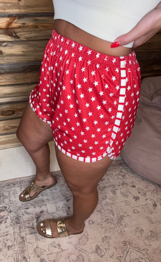Fourth Of July Theme Stripe Binding Shorts