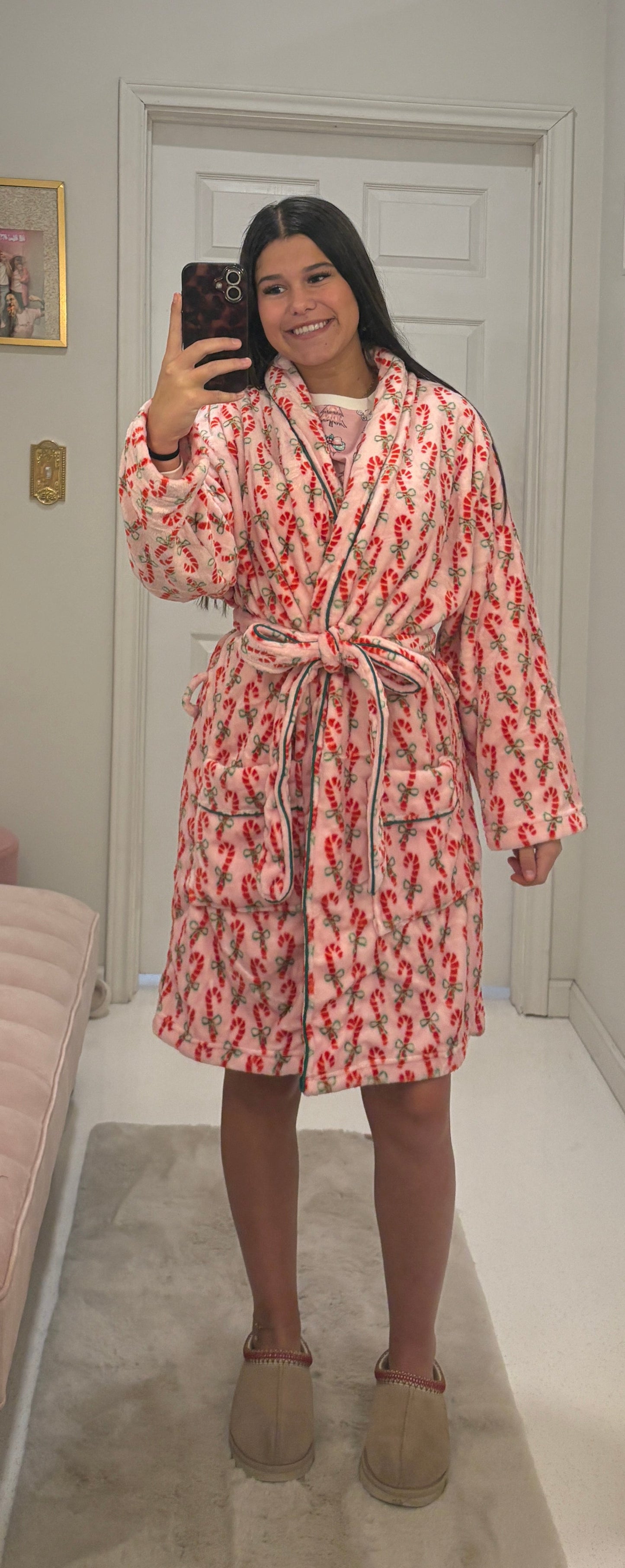 FELICITY CANDY CANE ROBES, PINK