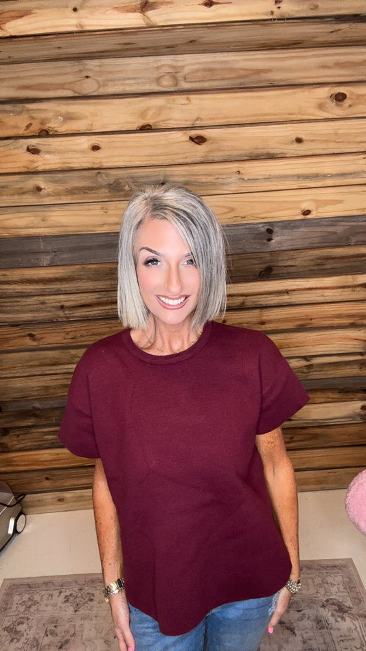 Round neck sweater top