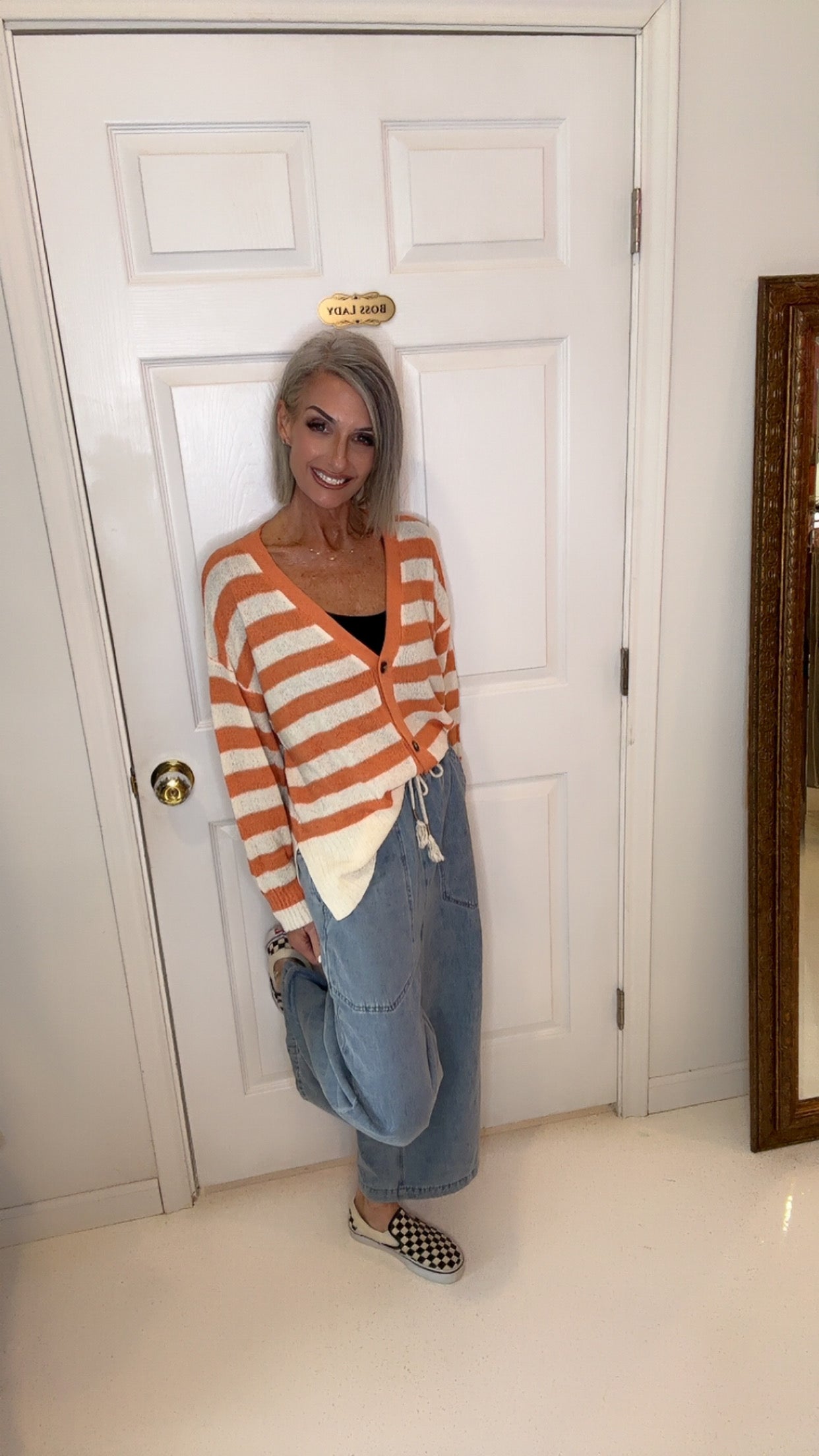 Cozy and Free Striped Cardigan