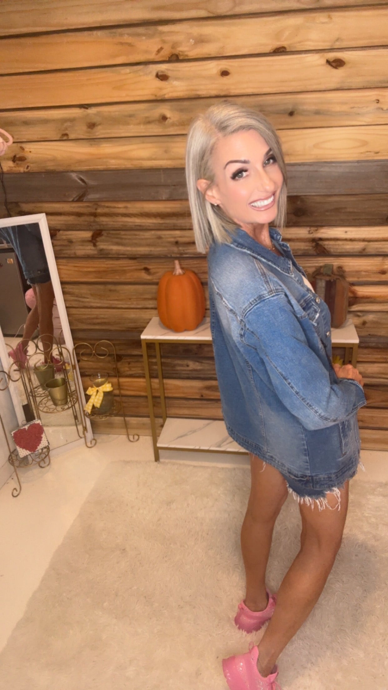 MEDIUM WASH  - LONG DENIM JACKET