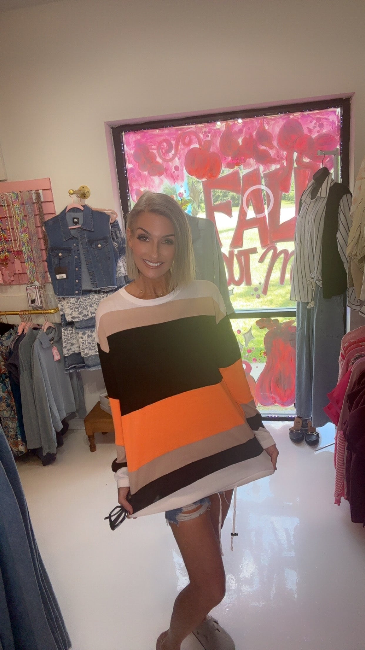 Colorblock knit sweater