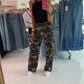 High Rise Camouflage Cargo Pants