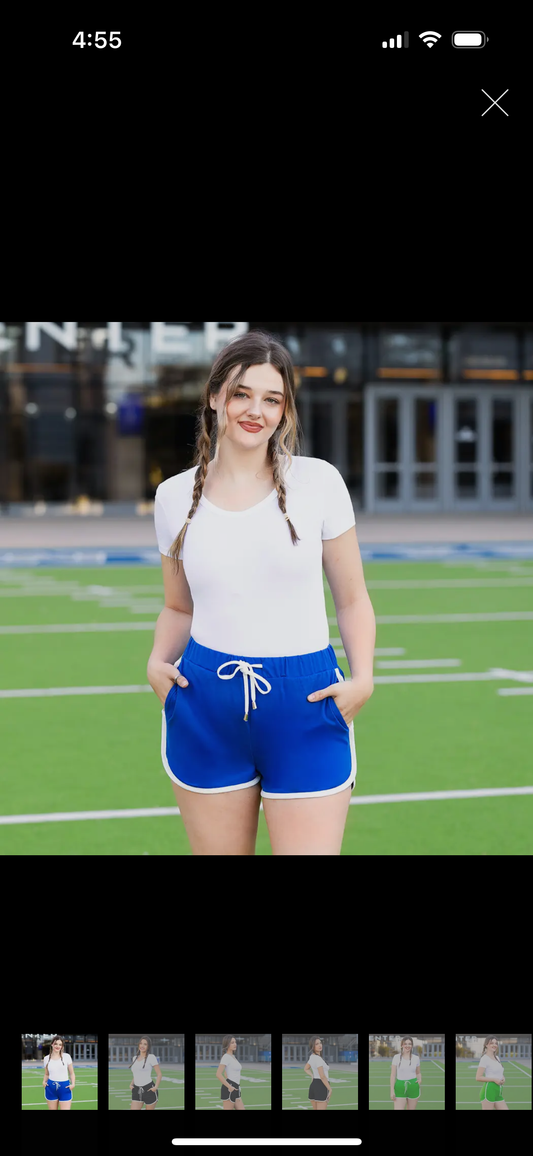 High Waisted Varsity Game Day Shorts With Pockets