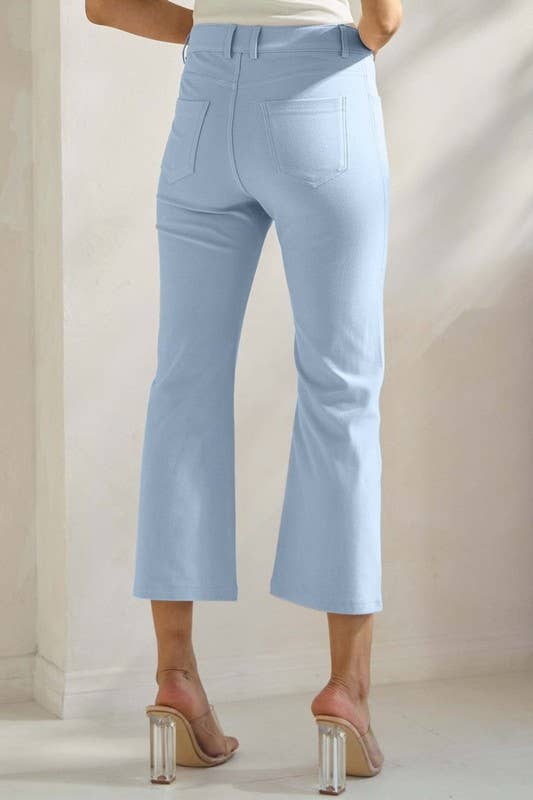 Women's Classic Solid Straight Leg Crop Pants