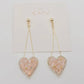 Pink Crystal Zircon Heart Pendant Earrings