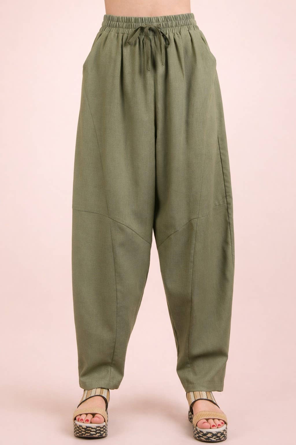 Solid Barrel Comfy Woven Pants