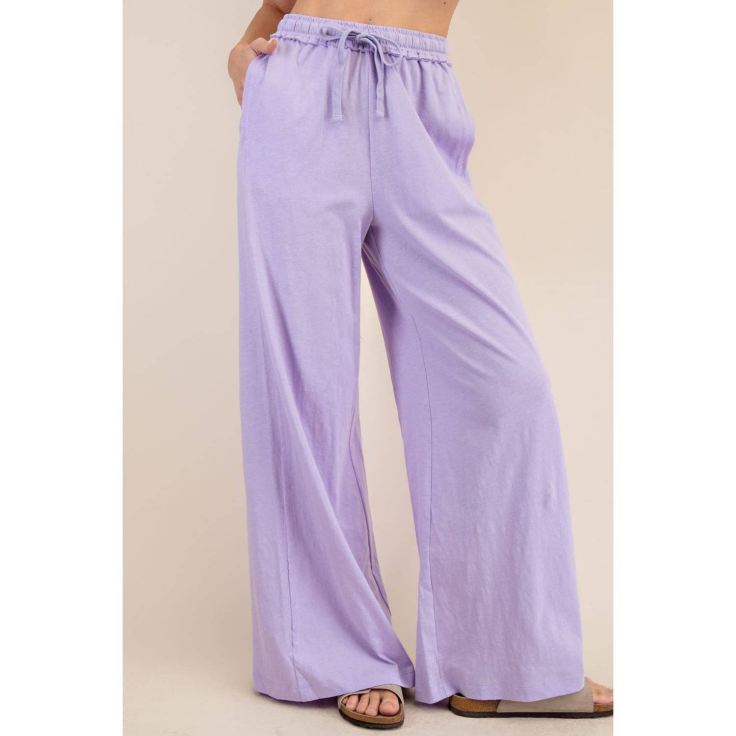 COTTON SLUB LOUNGING WIDE PANT