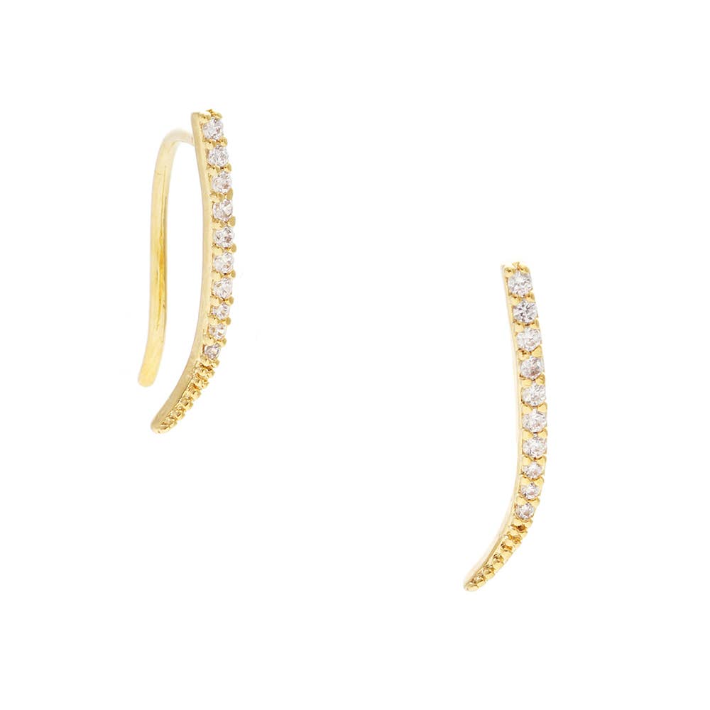 Gold Dipped CZ Embellished Ear Crawlers