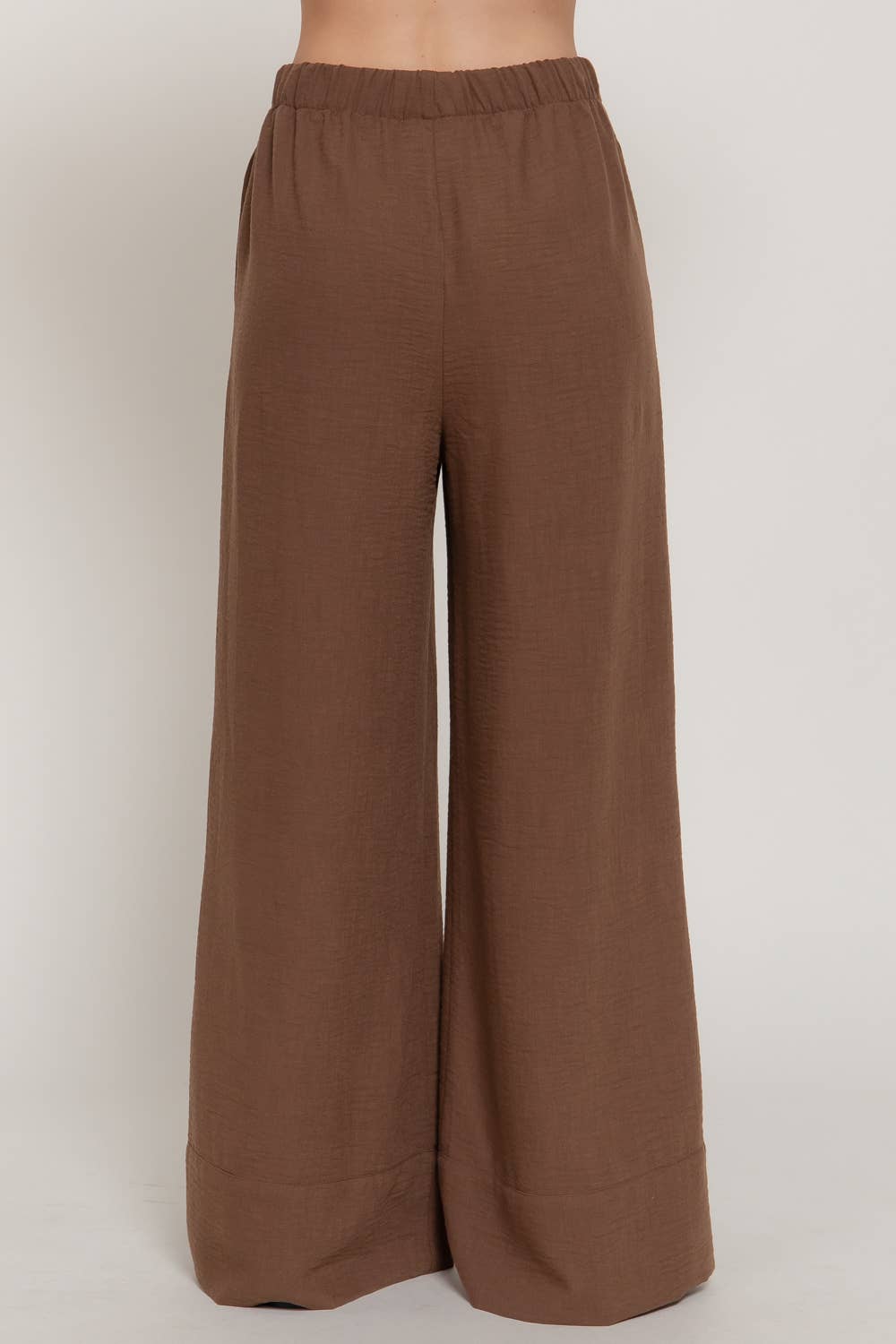 Waist Band With String Linen Effect Palazzo Pants