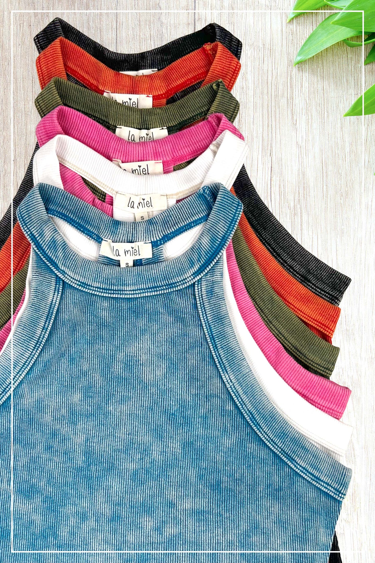 Mineral Washed Y Back Lightweight Stretchy Tank Top