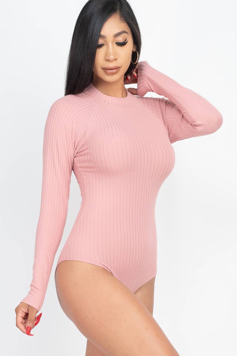 MockNeck Ribbed Bodysuit