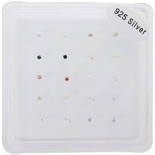 2mm 20 Pieces 925 Silver Nose Stud Piercing Color
