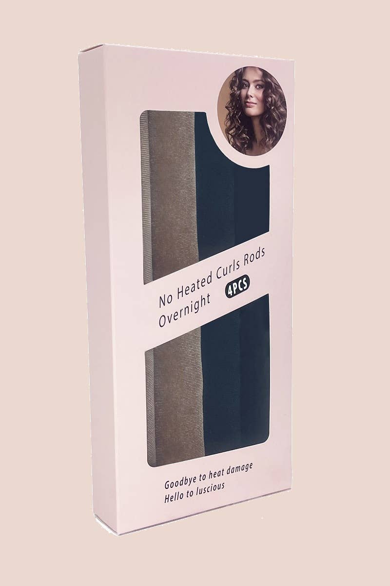 Satin Heatless Hair Curler Curling Flexi Rods Pack