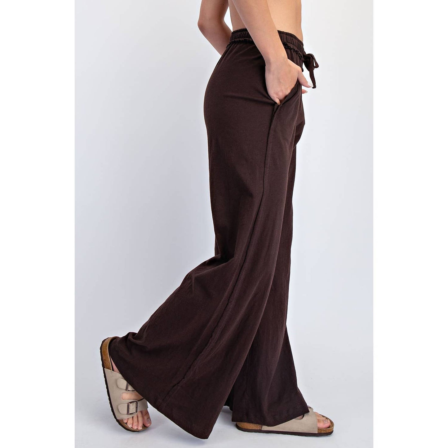 COTTON SLUB LOUNGING WIDE PANT