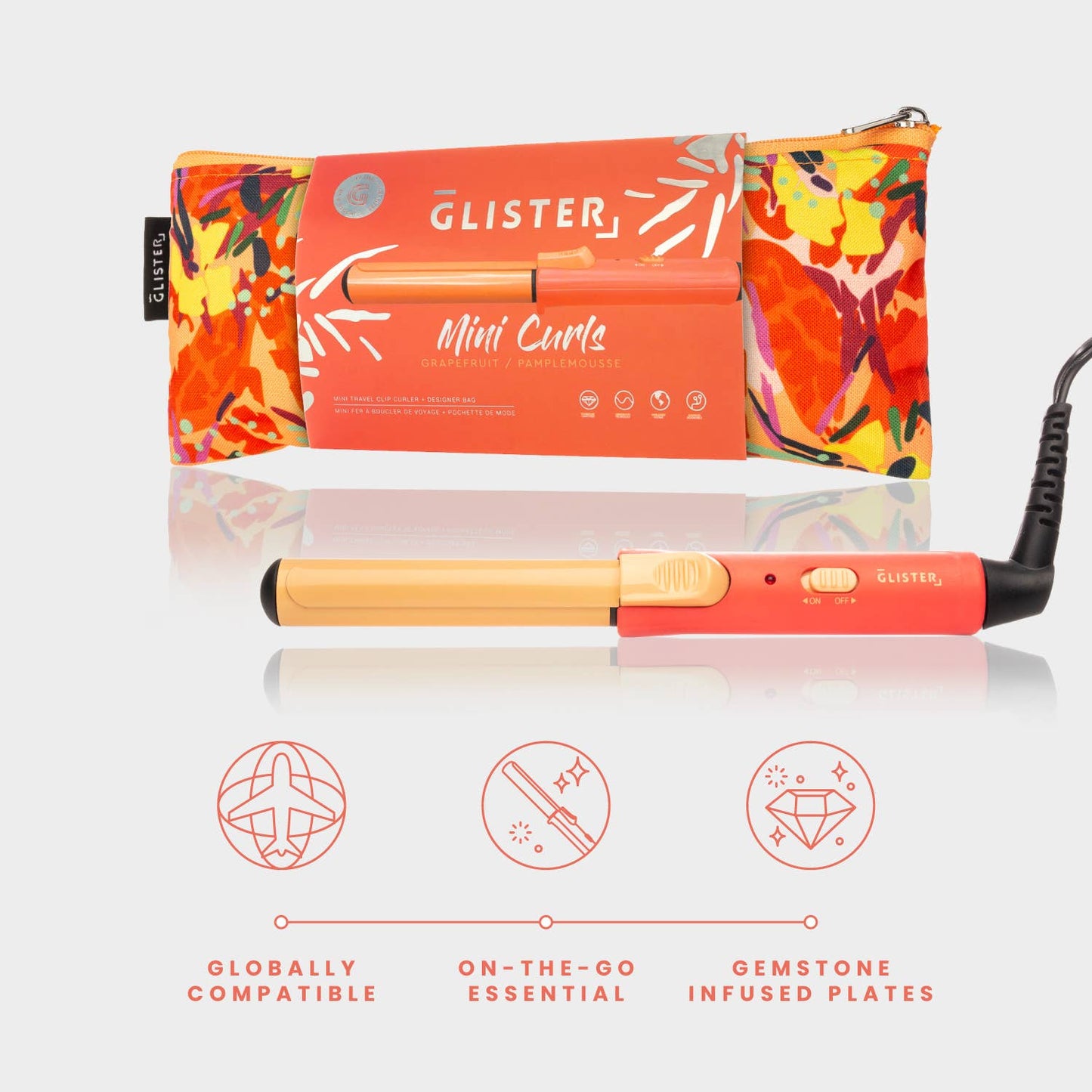 “Mini Curls” Travel Clip Curler with Carrying Pouch