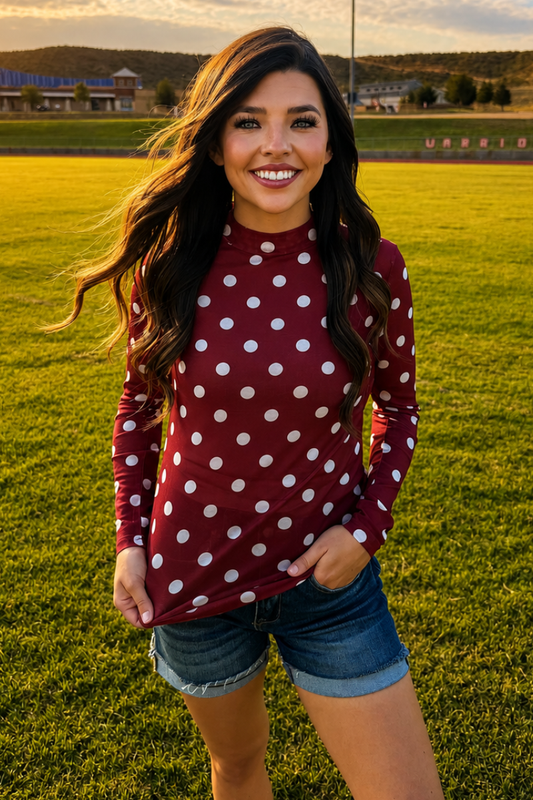Kickoff Season Maroon Mesh Top